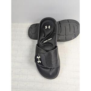 UNDER ARMOUR womens black size 7 foam slides sandals adjustable strap
